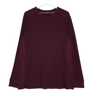 Vince Pima Cotton-Blend Thermal Long-Sleeve T-Shirt In Burgundy